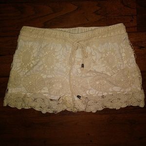 White Crochet Shorts